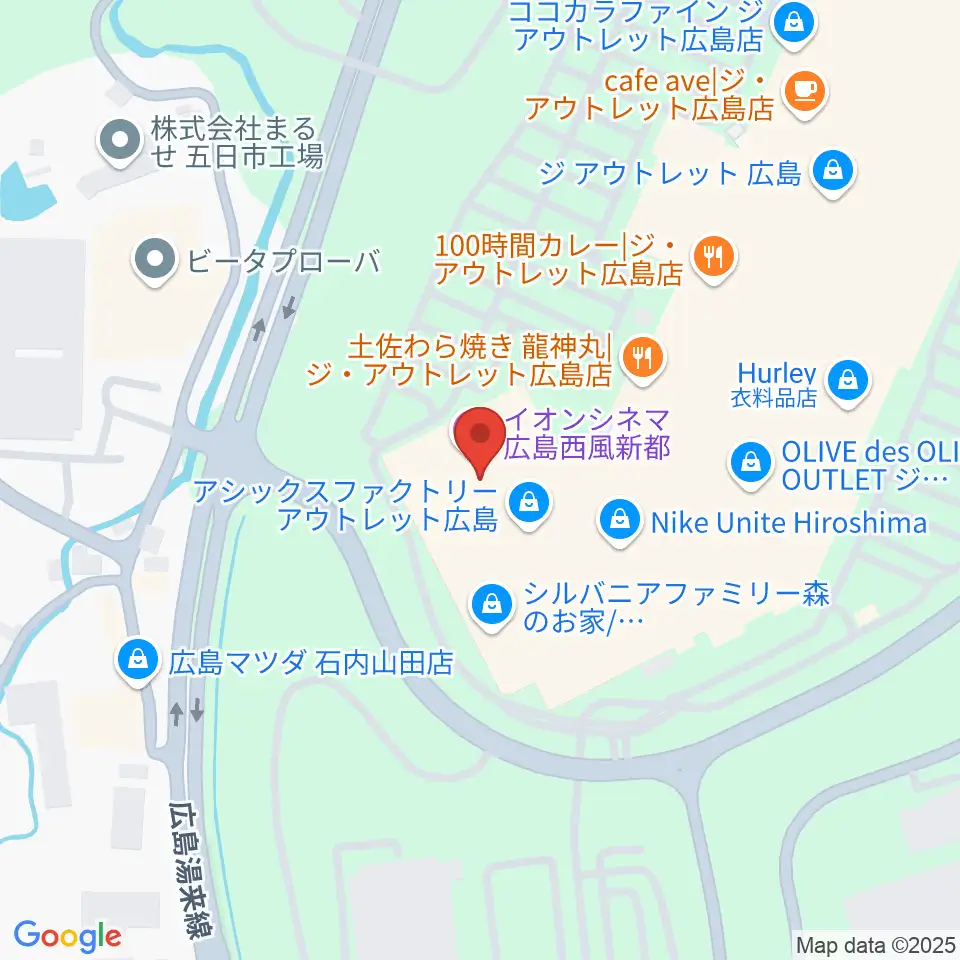 イオンシネマ広島西風新都周辺のホテル一覧地図