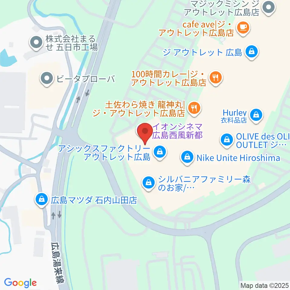 イオンシネマ広島西風新都周辺のホテル一覧地図