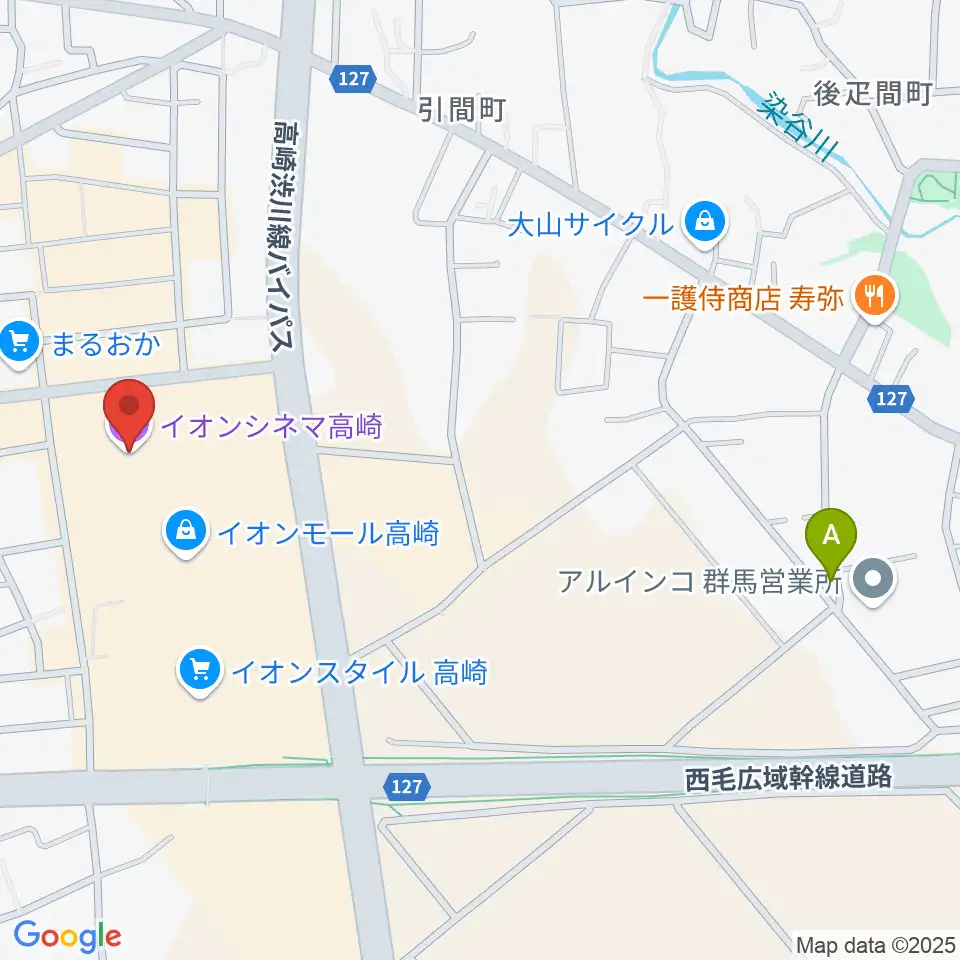 イオンシネマ高崎周辺のホテル一覧地図