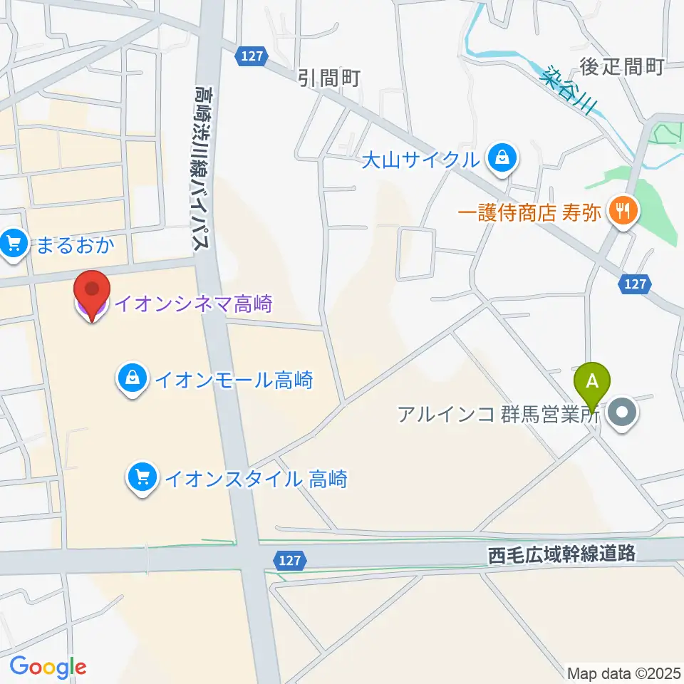 イオンシネマ高崎周辺のホテル一覧地図