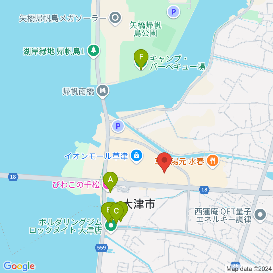 イオンシネマ草津周辺のホテル一覧地図