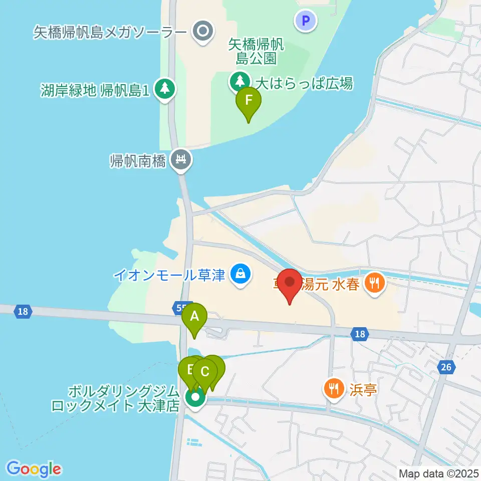 イオンシネマ草津周辺のホテル一覧地図