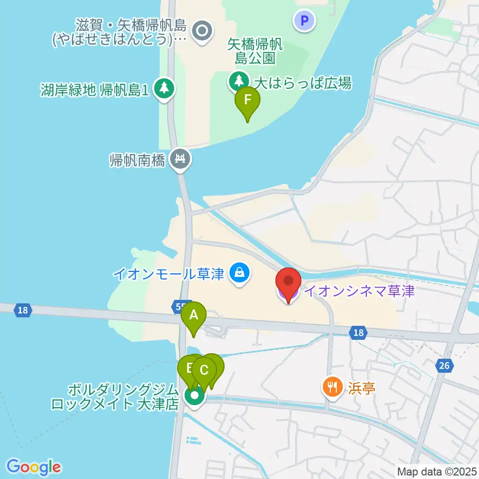 イオンシネマ草津周辺のホテル一覧地図