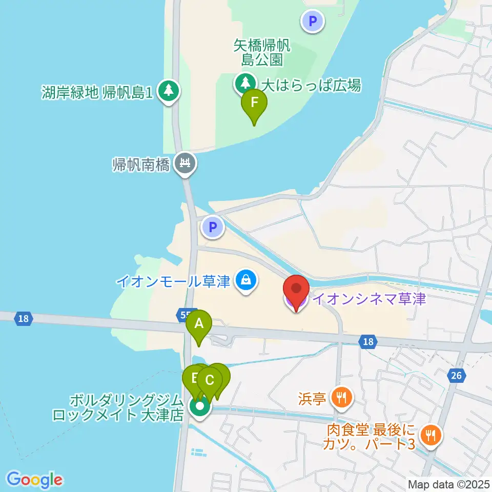 イオンシネマ草津周辺のホテル一覧地図