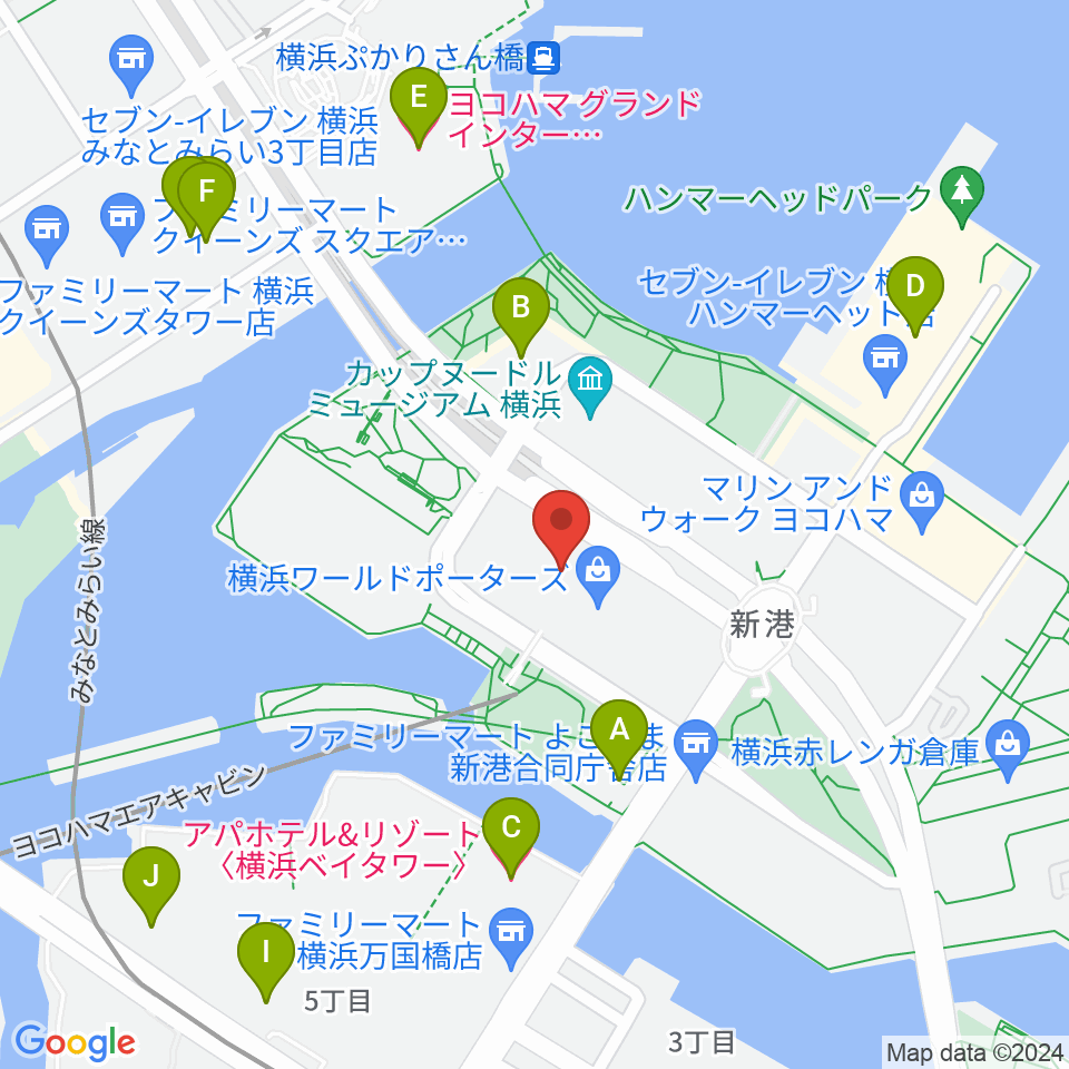 イオンシネマみなとみらい周辺のホテル一覧地図