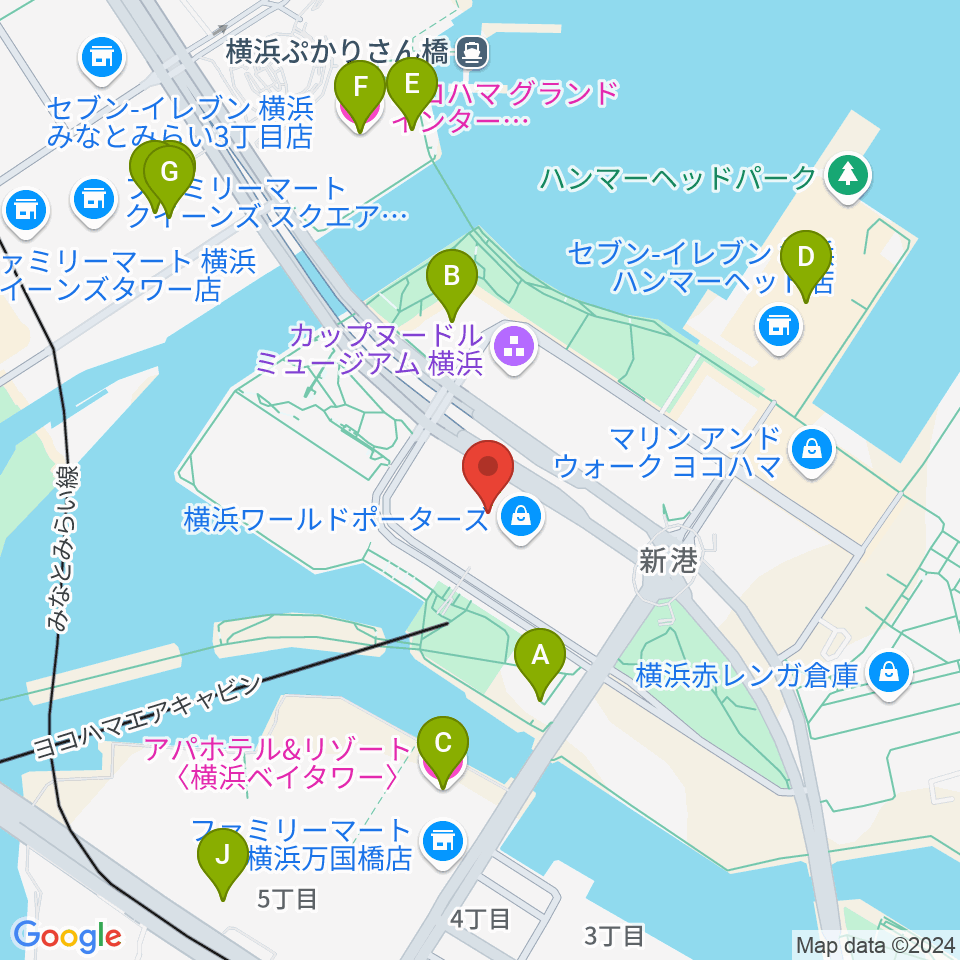 イオンシネマみなとみらい周辺のホテル一覧地図