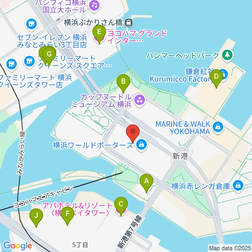 イオンシネマみなとみらい周辺のホテル一覧地図