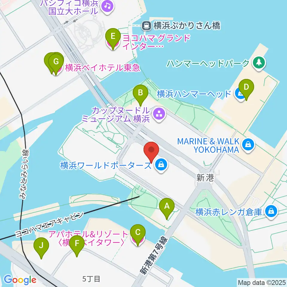イオンシネマみなとみらい周辺のホテル一覧地図