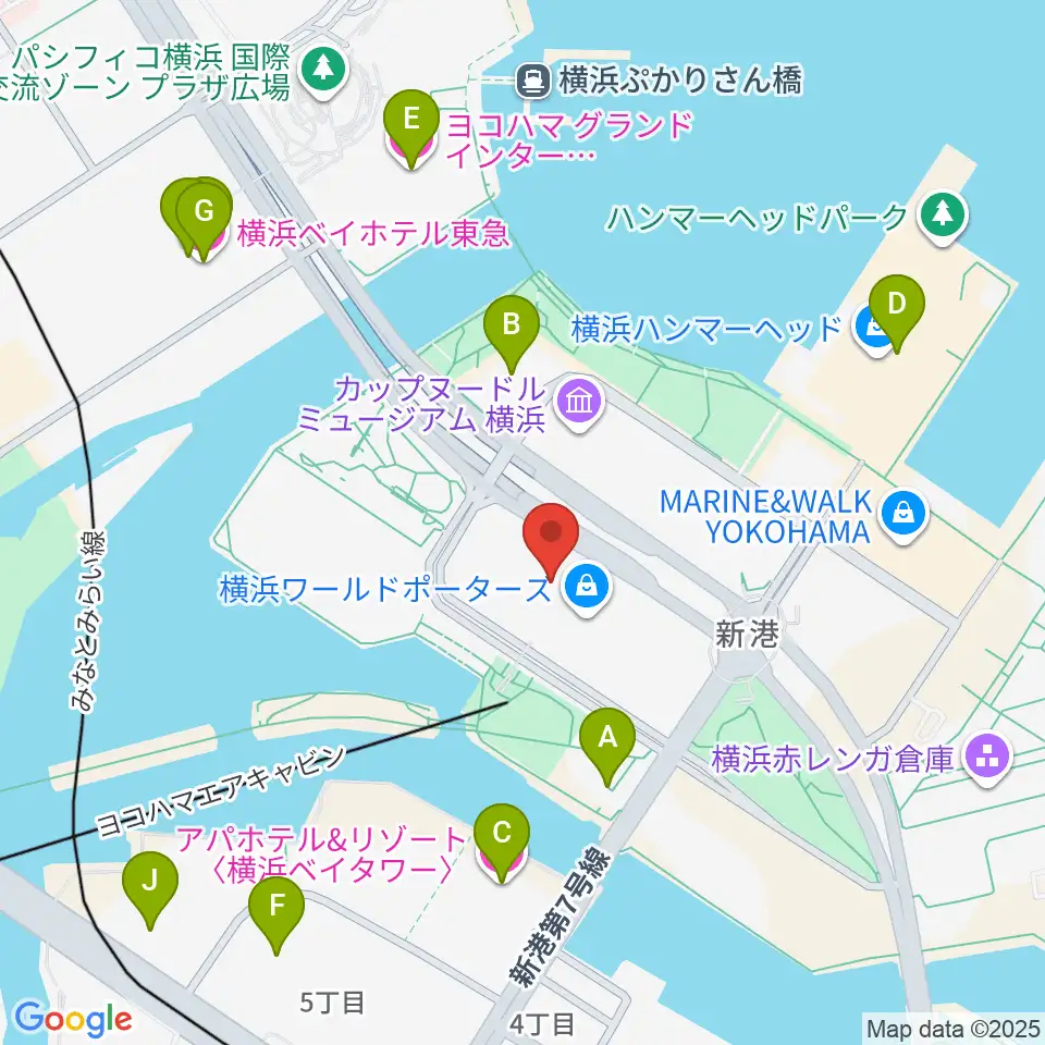 イオンシネマみなとみらい周辺のホテル一覧地図