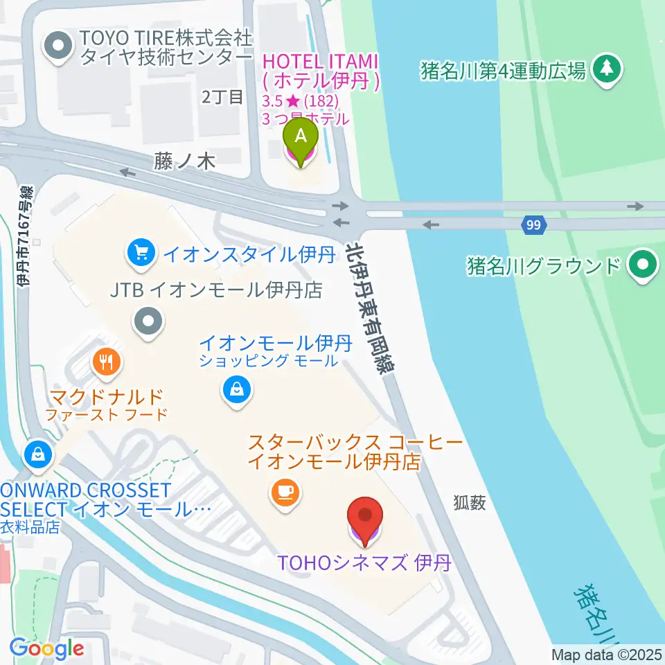 TOHOシネマズ伊丹周辺のホテル一覧地図