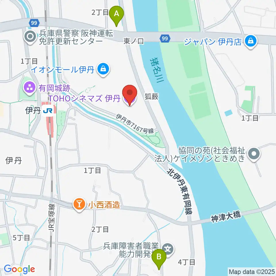 TOHOシネマズ伊丹周辺のホテル一覧地図