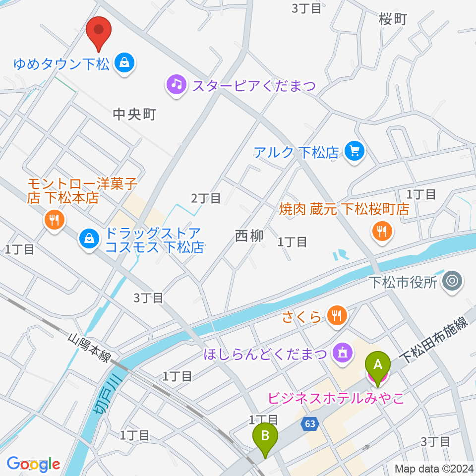 MOVIX周南周辺のホテル一覧地図