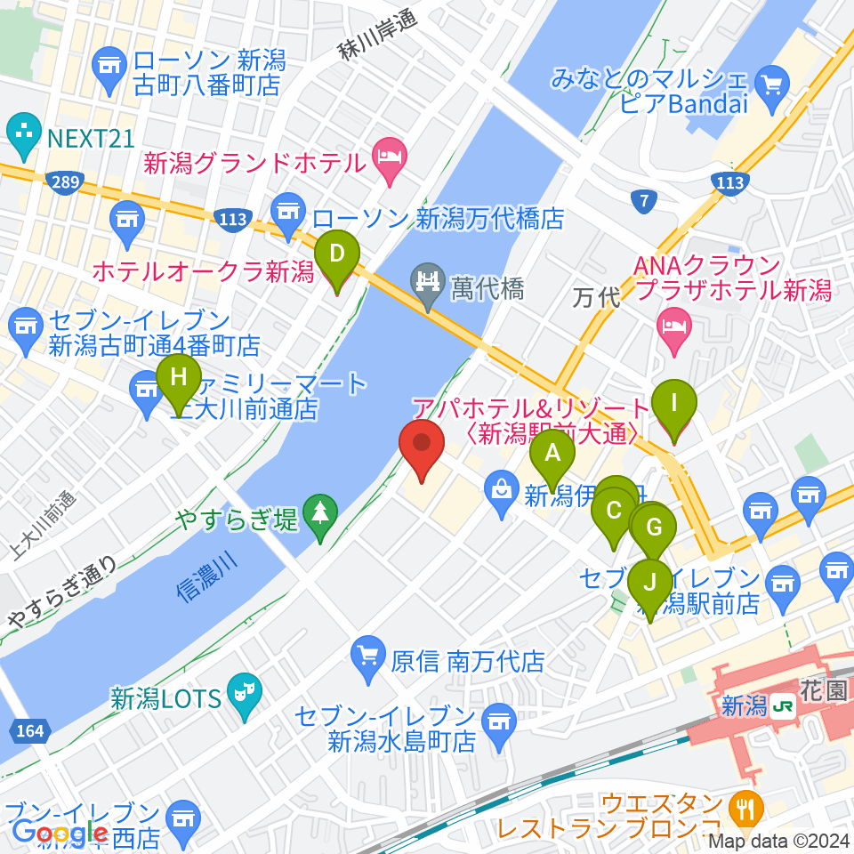 T・ジョイ新潟万代周辺のホテル一覧地図