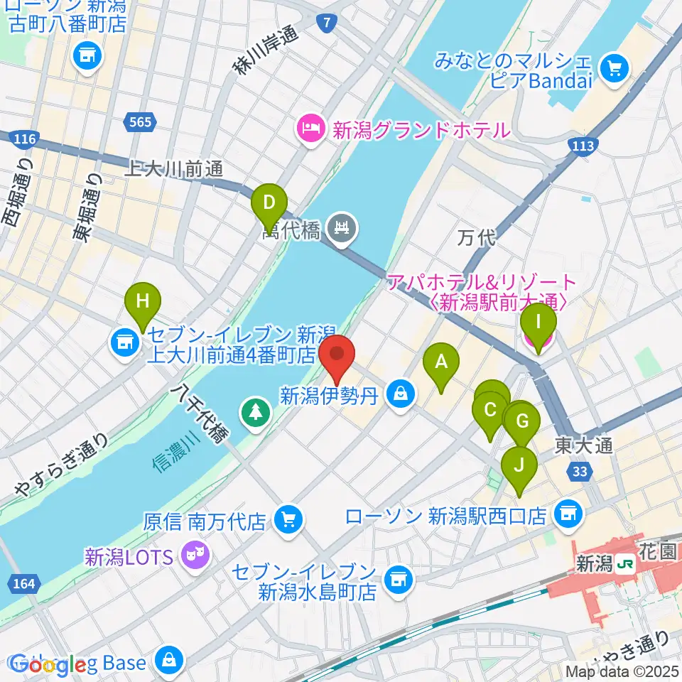 T・ジョイ新潟万代周辺のホテル一覧地図