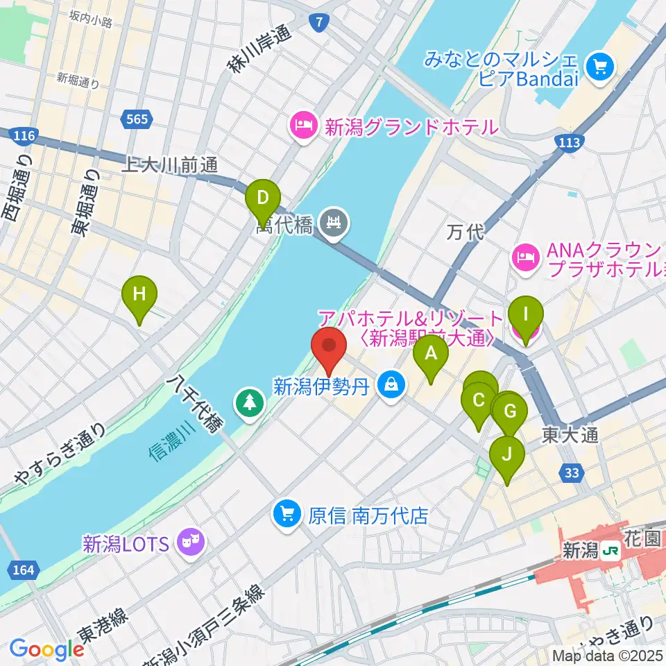 T・ジョイ新潟万代周辺のホテル一覧地図