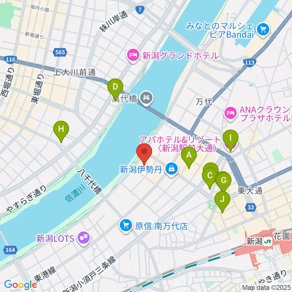 T・ジョイ新潟万代周辺のホテル一覧地図