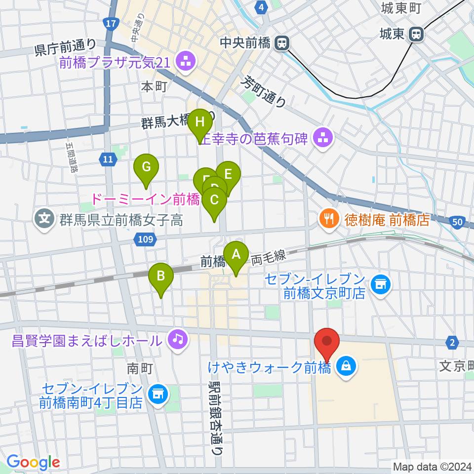 ユナイテッド・シネマ前橋周辺のホテル一覧地図