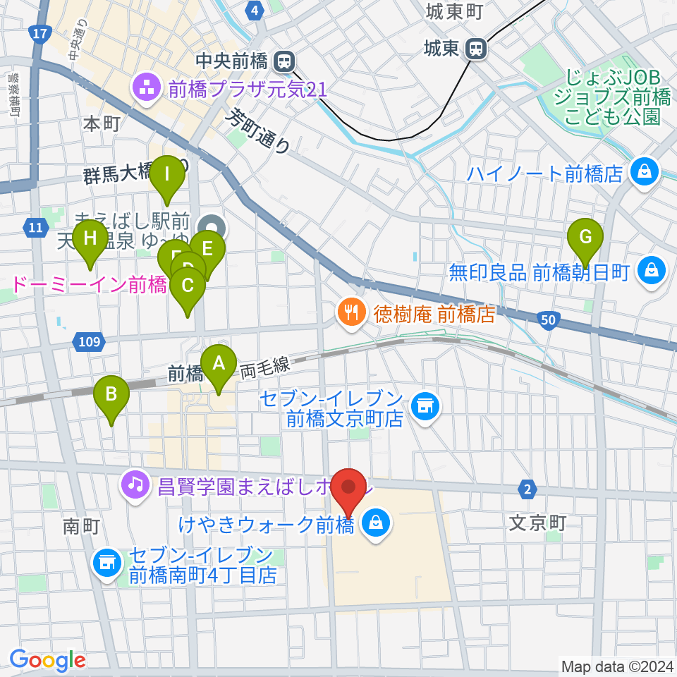 ユナイテッド・シネマ前橋周辺のホテル一覧地図