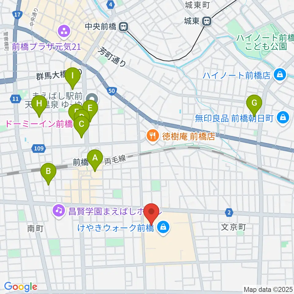 ローソン・ユナイテッドシネマ前橋周辺のホテル一覧地図