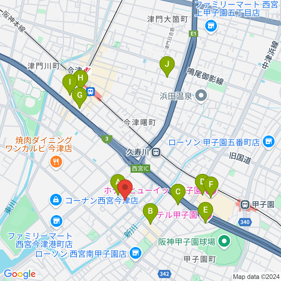 スタジオ1812周辺のホテル一覧地図