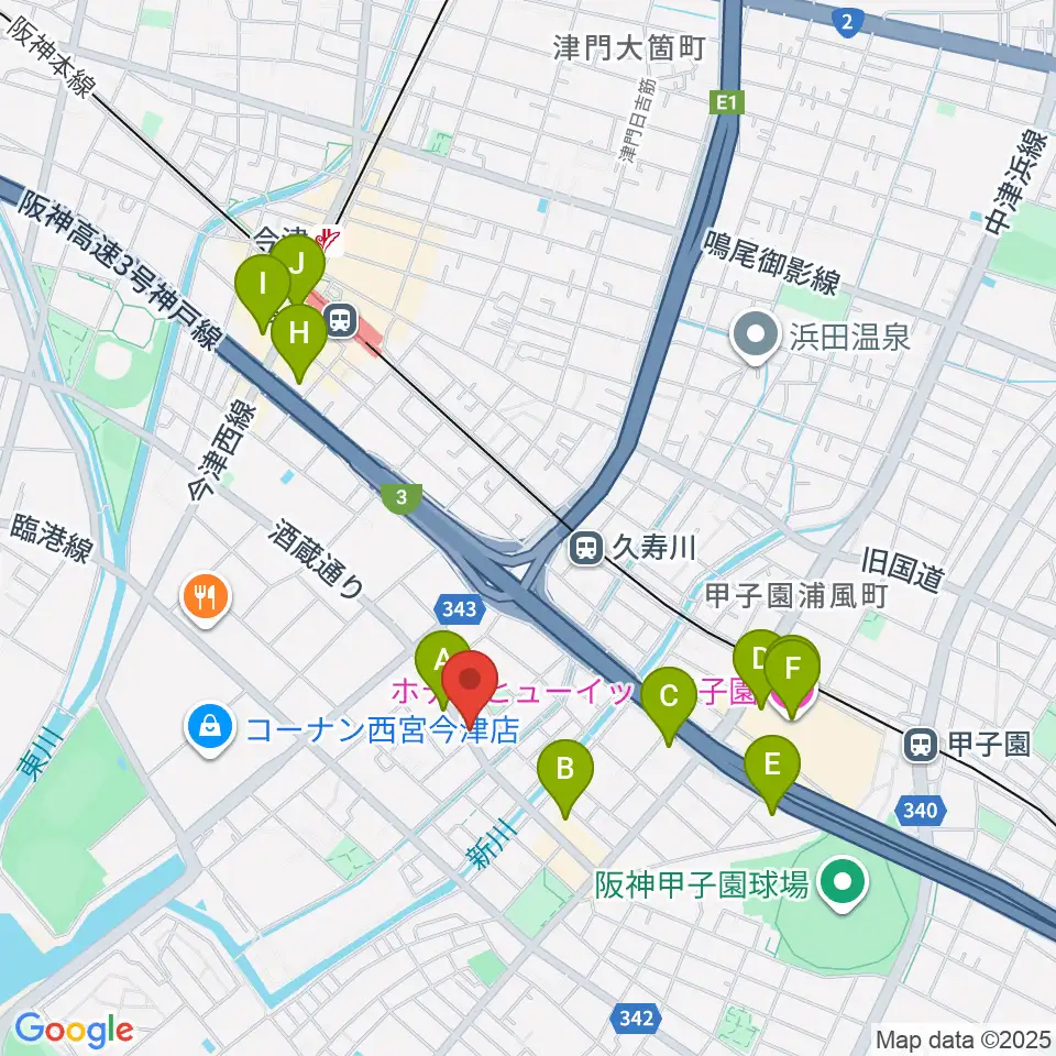 スタジオ1812周辺のホテル一覧地図