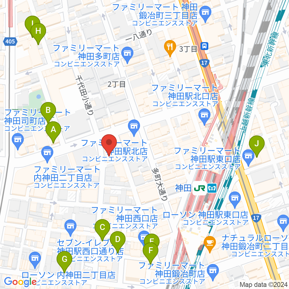 神田 音ステージ周辺のホテル一覧地図