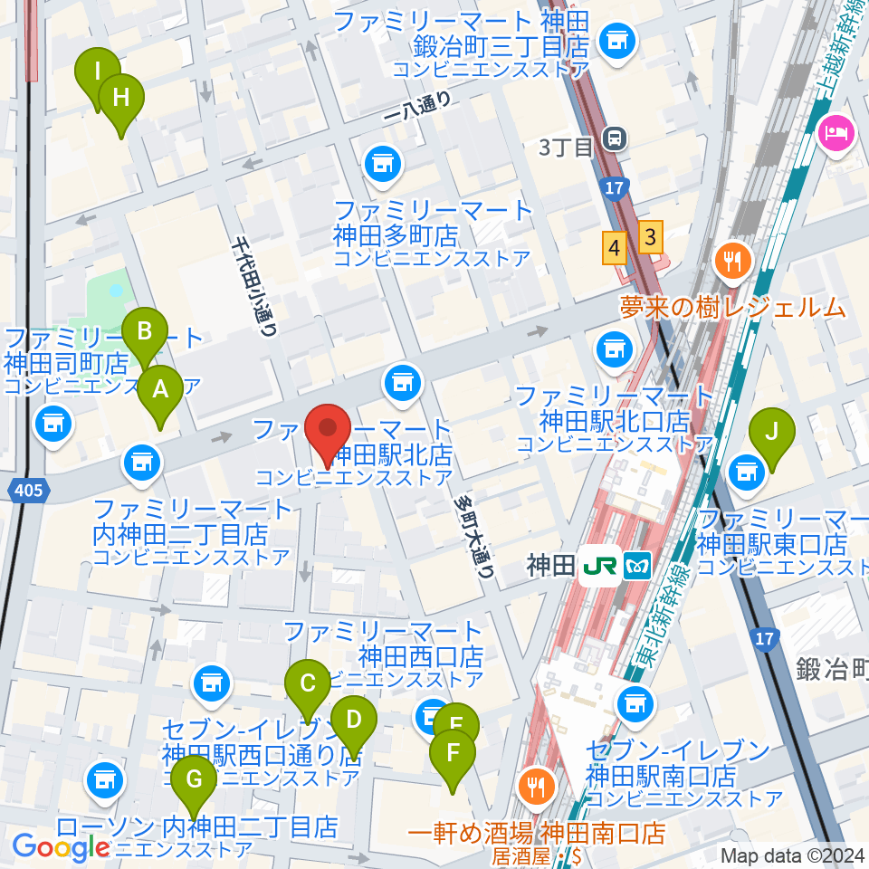 神田 音ステージ周辺のホテル一覧地図