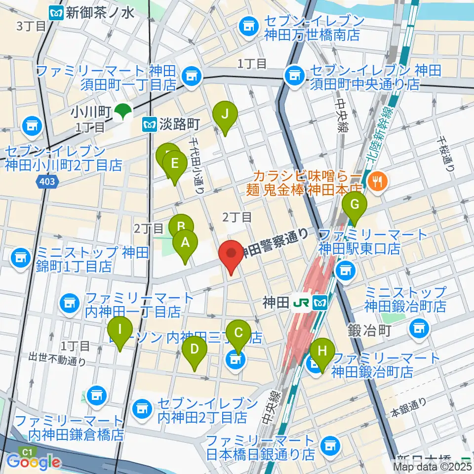 神田 音ステージ周辺のホテル一覧地図
