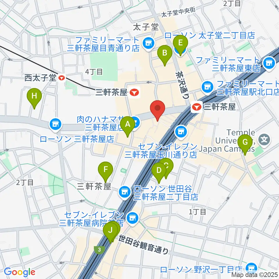三軒茶屋32016周辺のホテル一覧地図