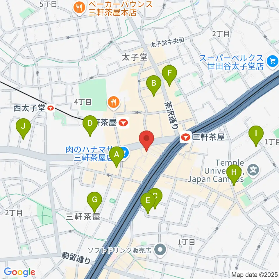 三軒茶屋32016周辺のホテル一覧地図