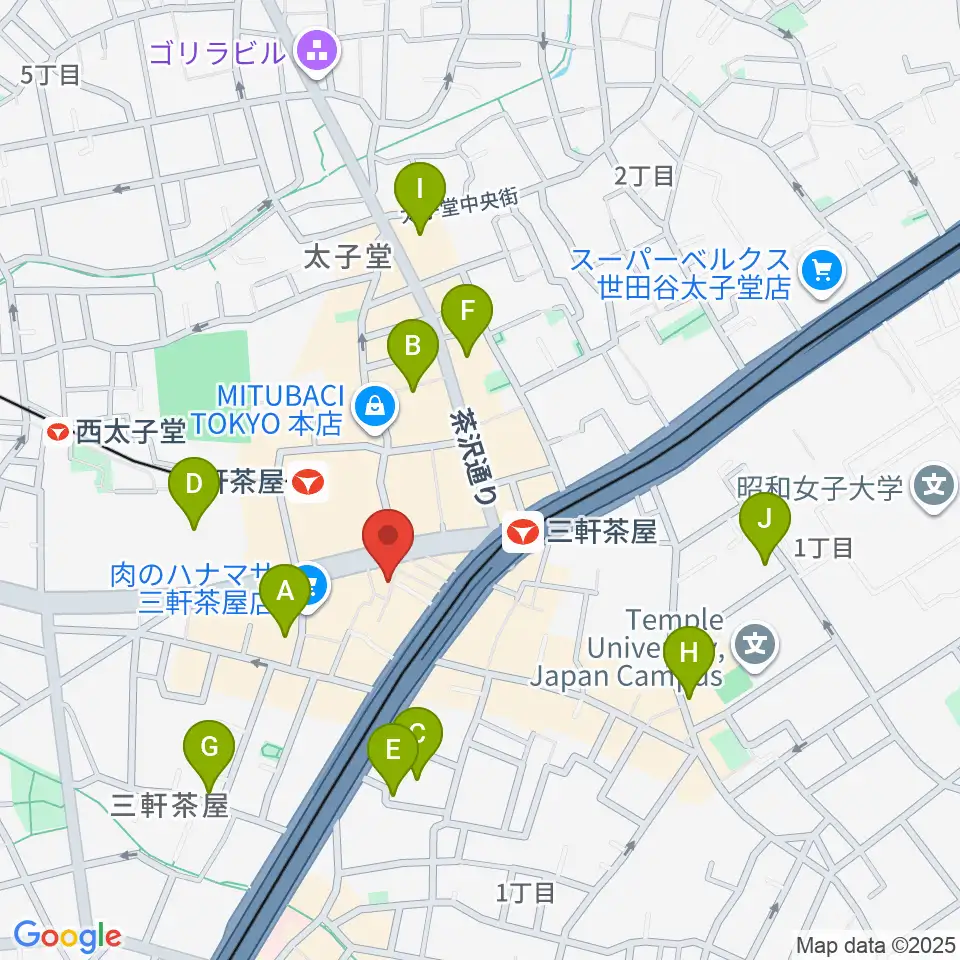 三軒茶屋32016周辺のホテル一覧地図