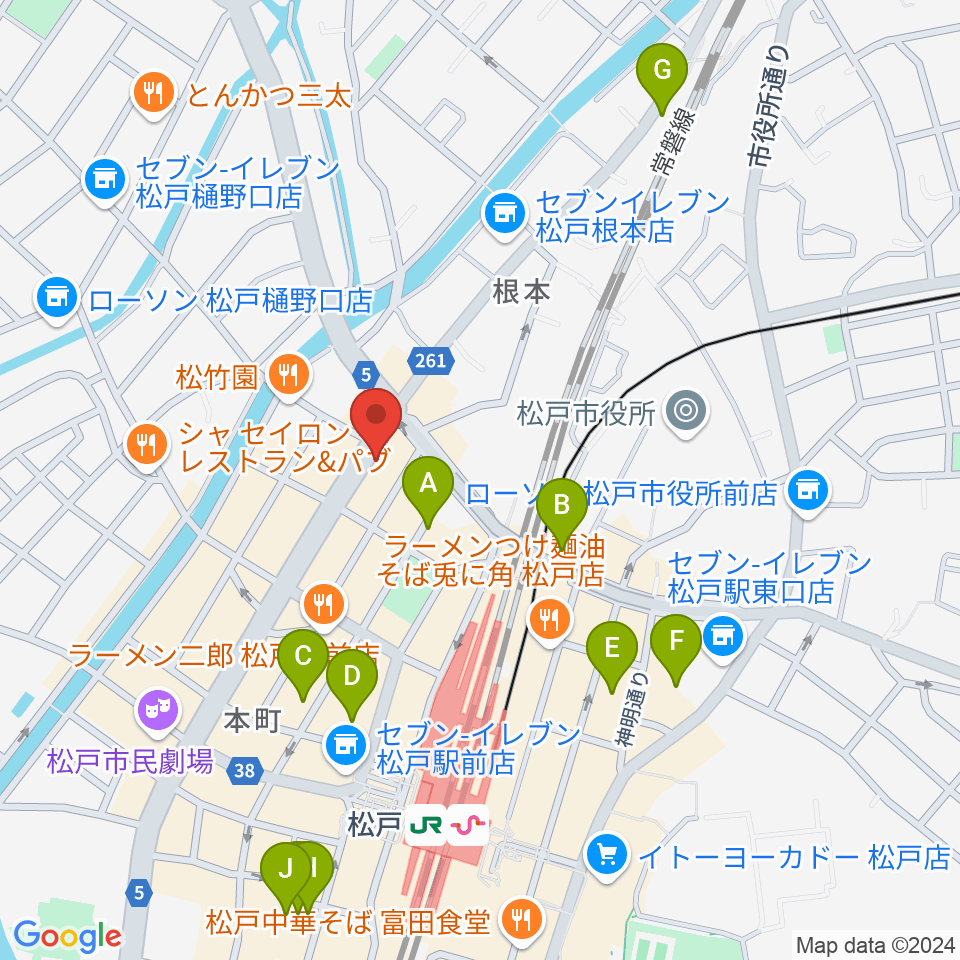 松戸スタジオダグアウト2周辺のホテル一覧地図