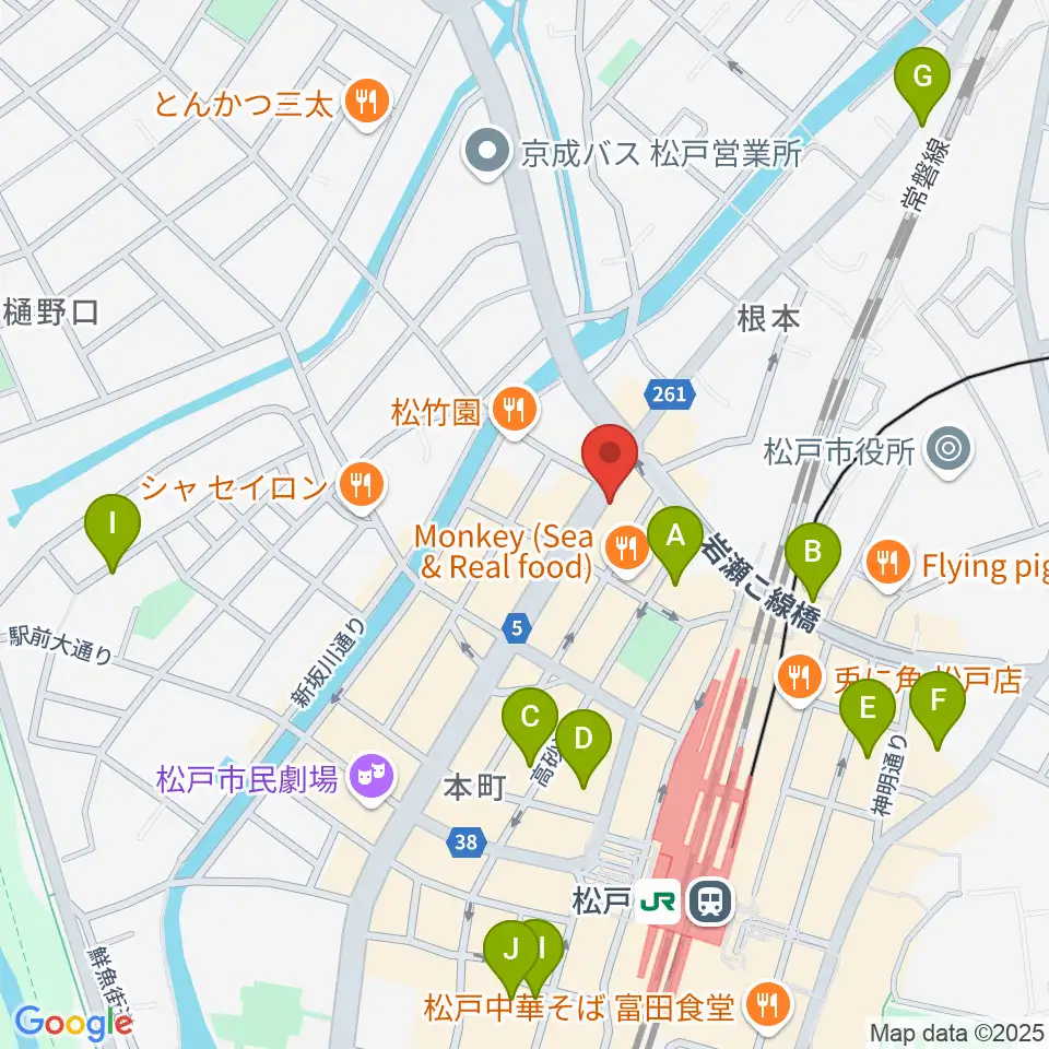 松戸スタジオダグアウト2周辺のホテル一覧地図