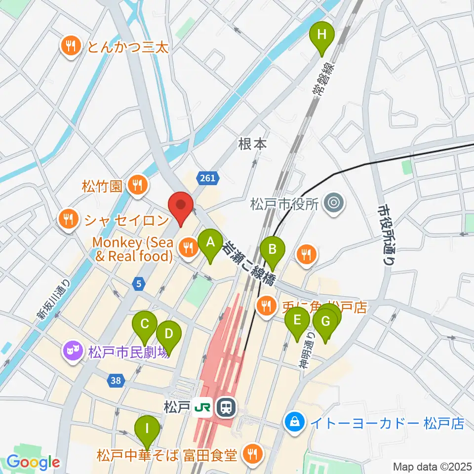 松戸スタジオダグアウト2周辺のホテル一覧地図