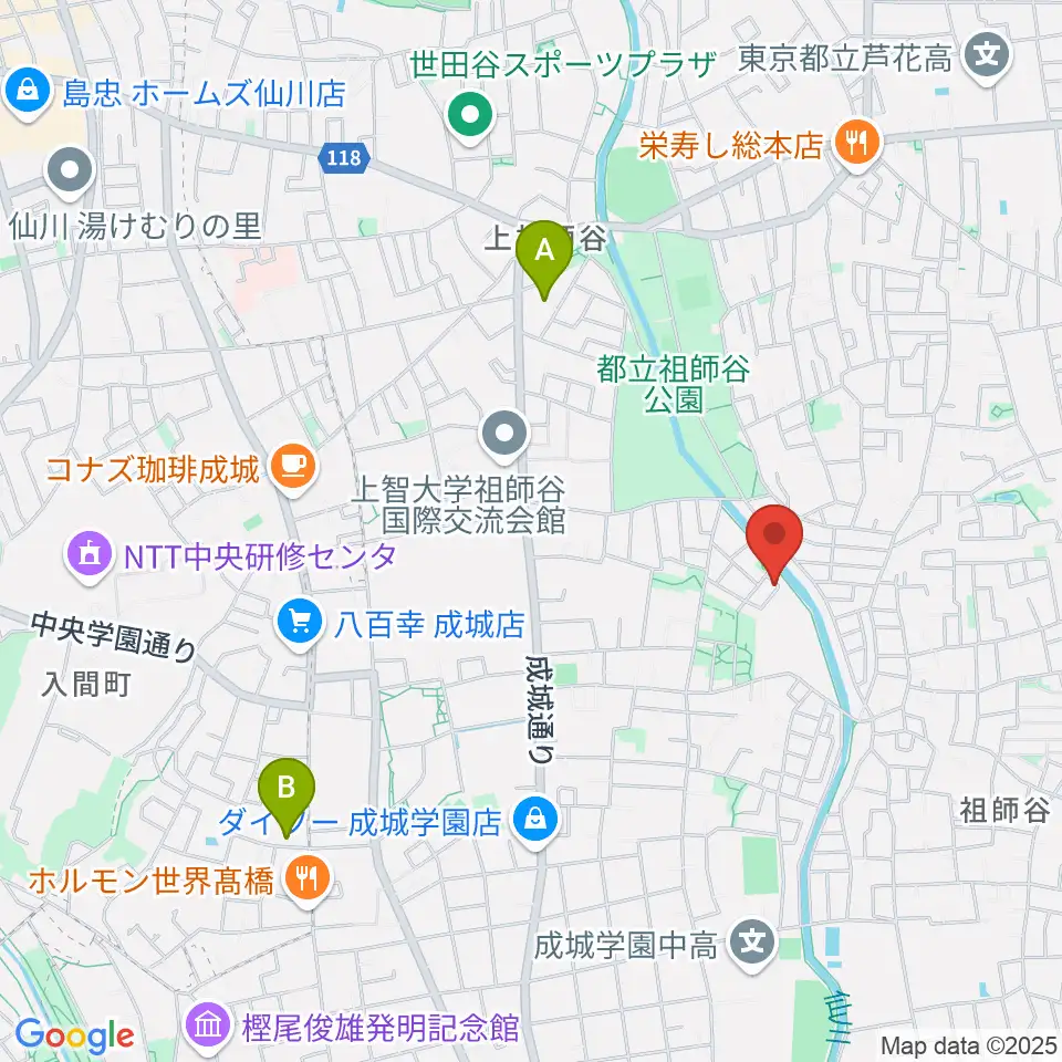 MGS Music School 成城校周辺のホテル一覧地図