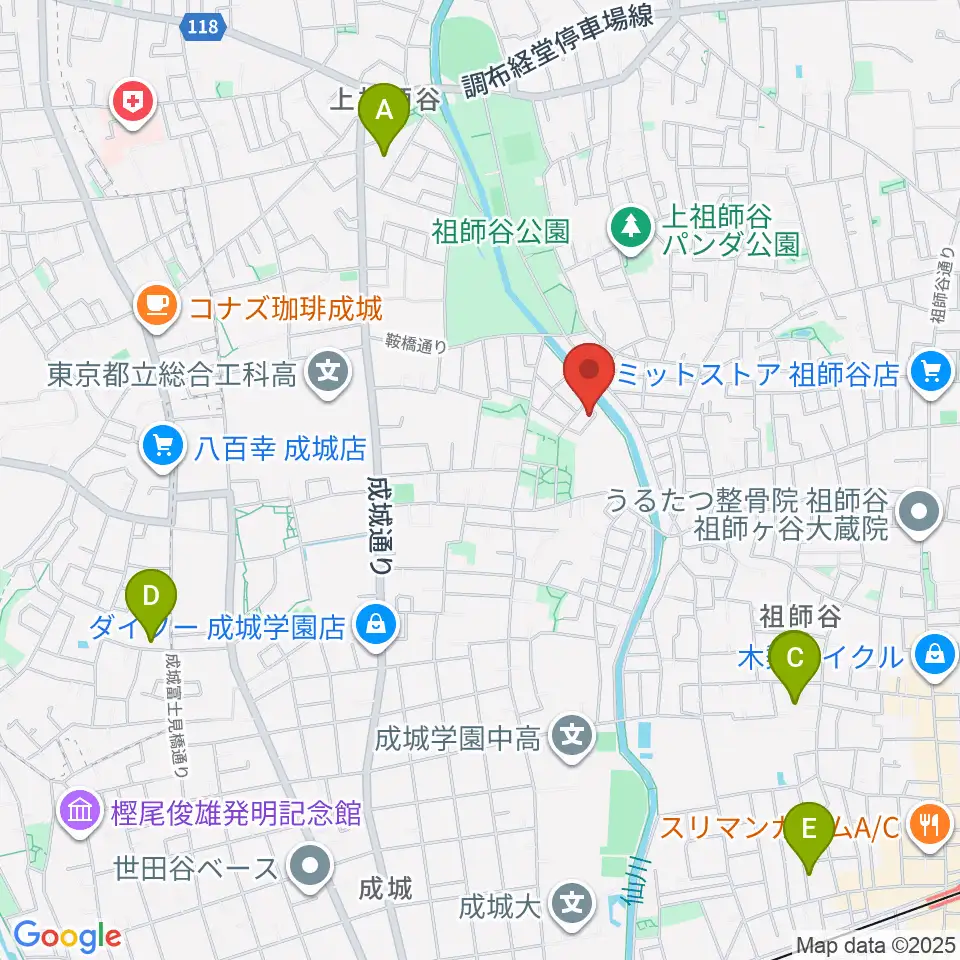 MGS Music School 成城校周辺のホテル一覧地図