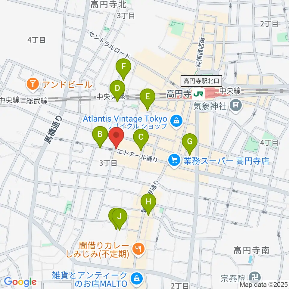 高円寺Knock周辺のホテル一覧地図