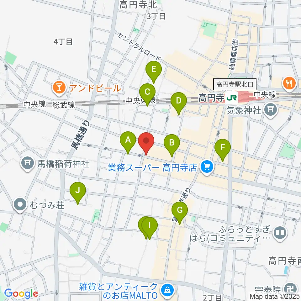 高円寺Knock周辺のホテル一覧地図