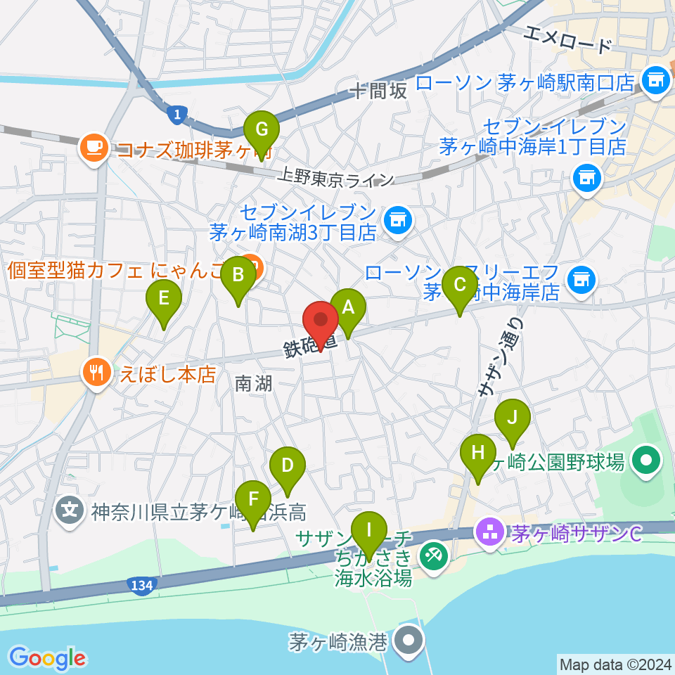 内田音楽教室周辺のホテル一覧地図