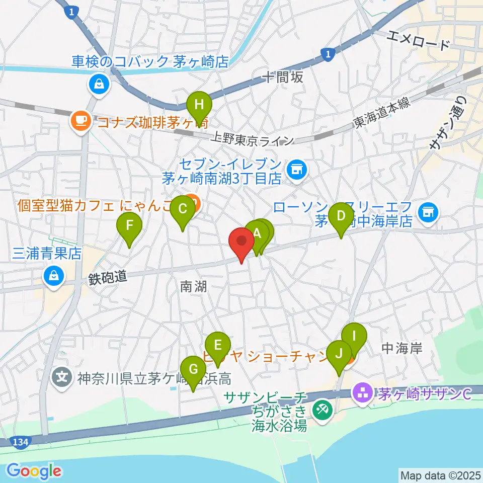 内田音楽教室周辺のホテル一覧地図