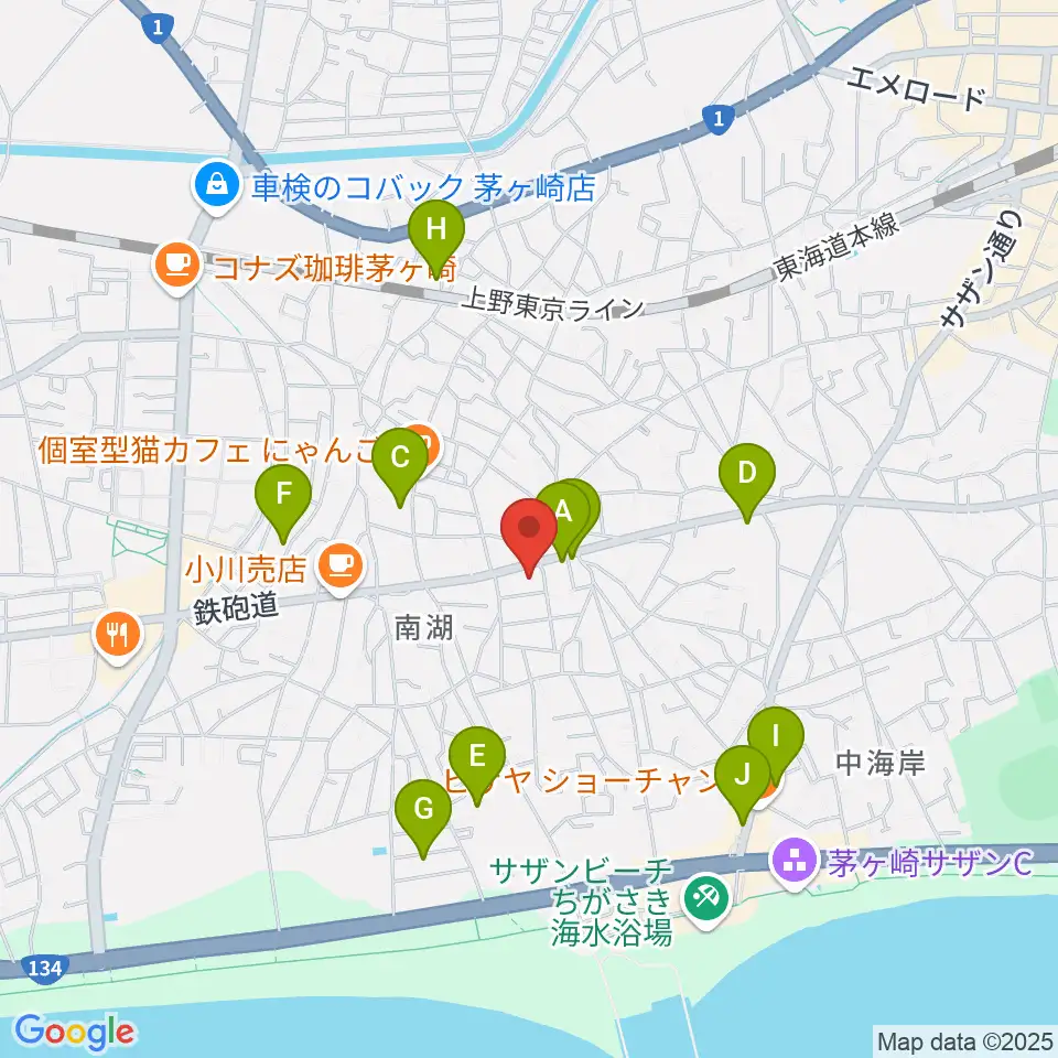 内田音楽教室周辺のホテル一覧地図