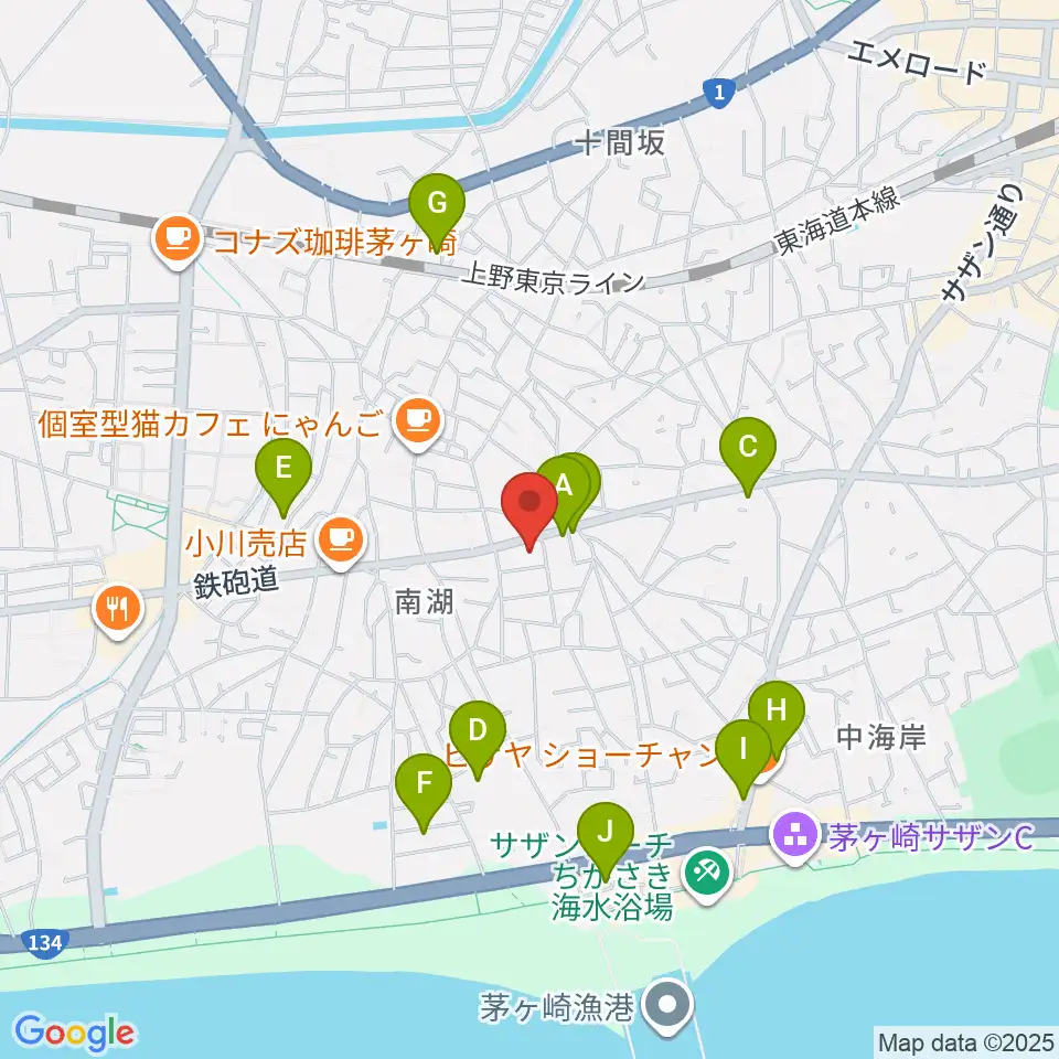内田音楽教室周辺のホテル一覧地図