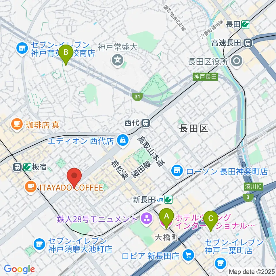 KOBEらぼポルカ周辺のホテル一覧地図