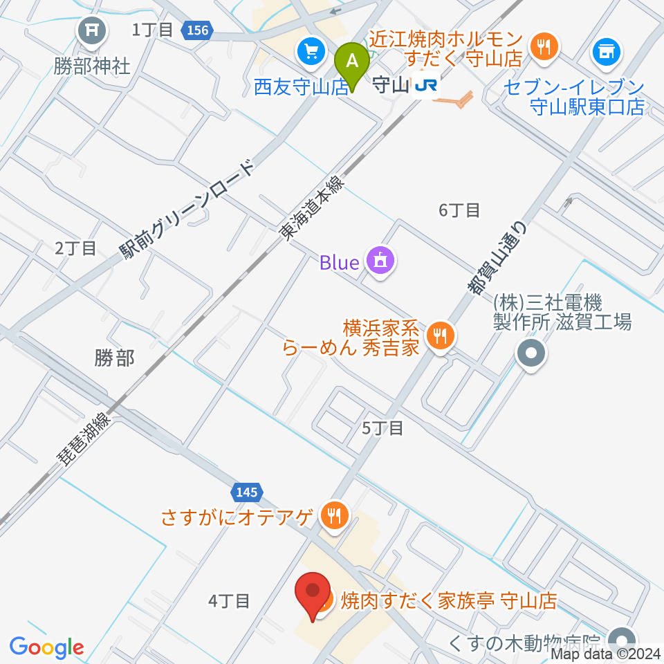 守山ギター道場周辺のホテル一覧地図