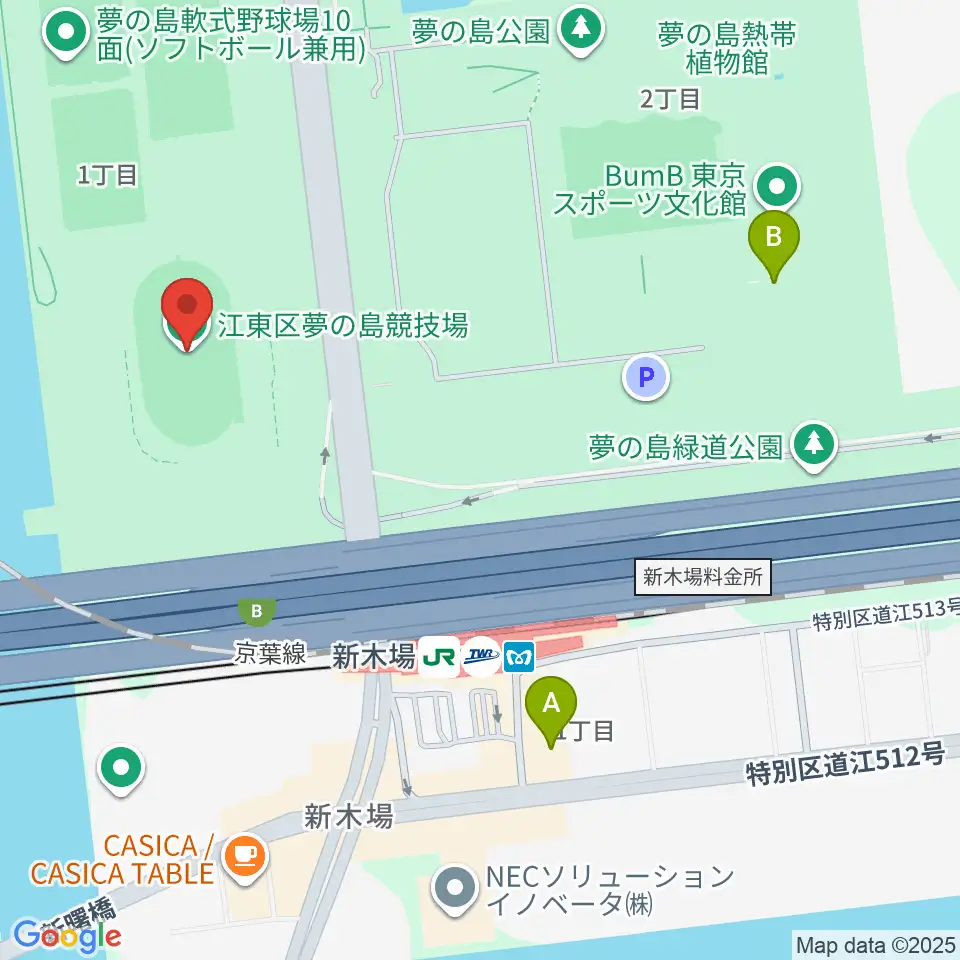 江東区夢の島競技場周辺のホテル一覧地図