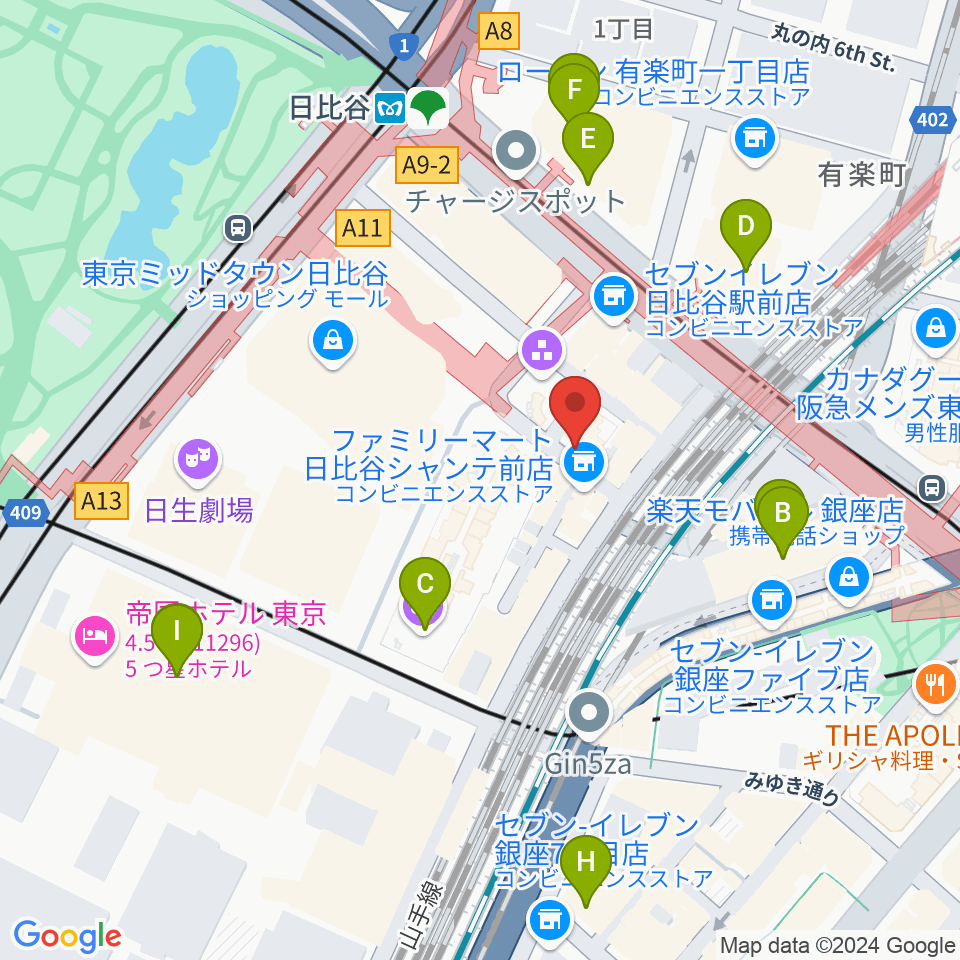 TOHOシネマズシャンテ周辺のホテル一覧地図