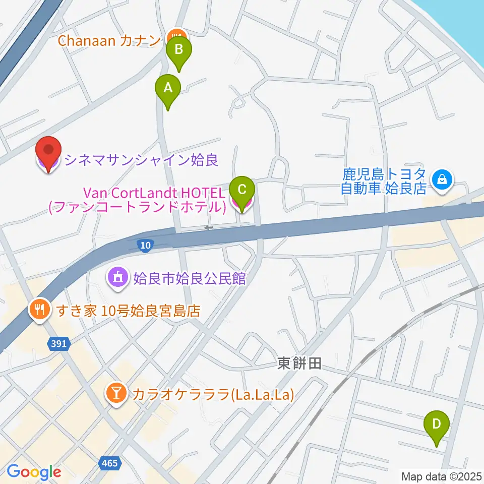 シネマサンシャイン姶良周辺のホテル一覧地図