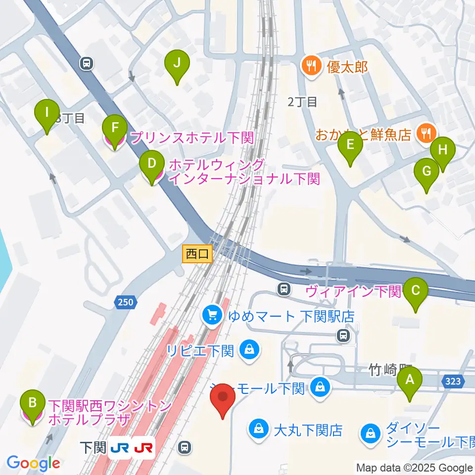 シネマサンシャイン下関周辺のホテル一覧地図