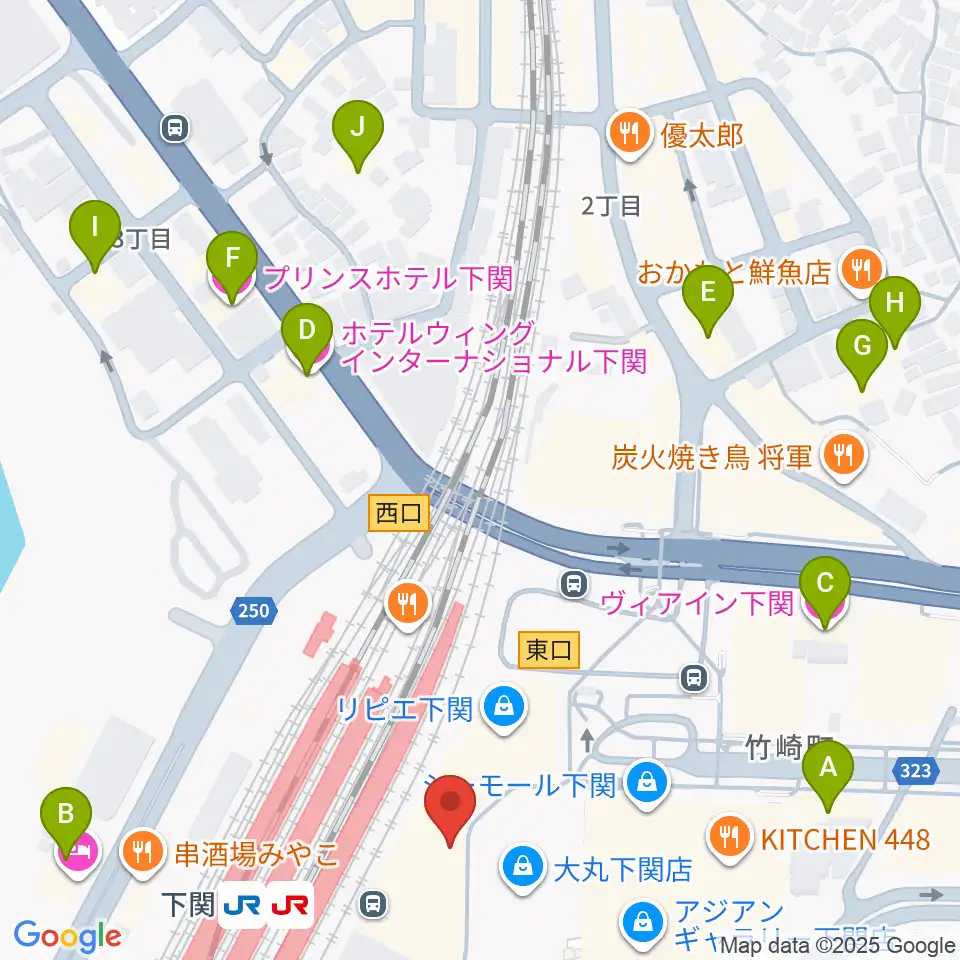 シネマサンシャイン下関周辺のホテル一覧地図