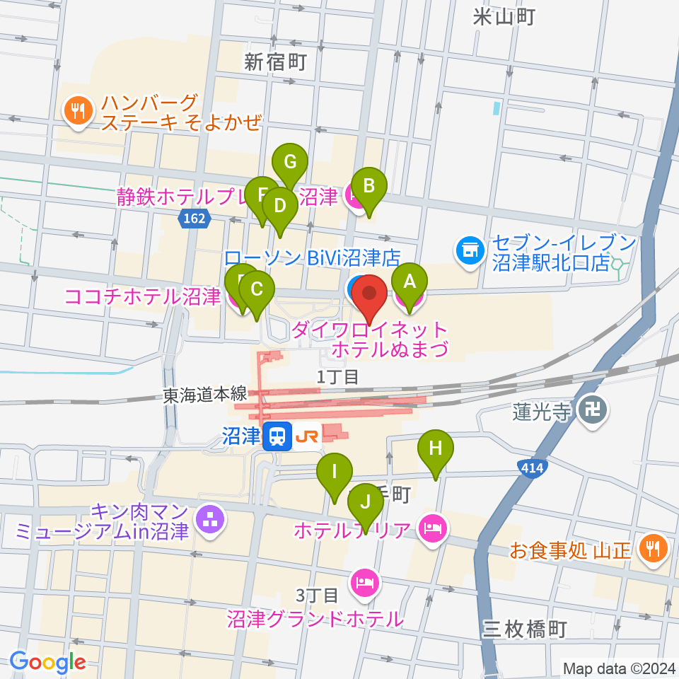 シネマサンシャイン沼津周辺のホテル一覧地図